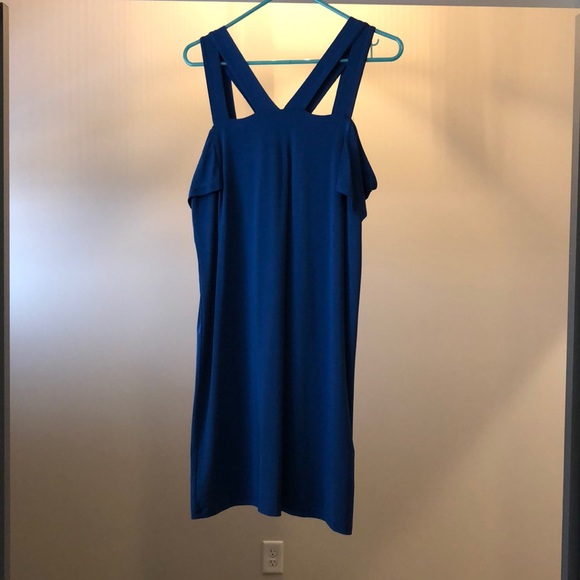 Ella Moss Blue Strappy Off Shoulder Dress - Picture 3 of 7